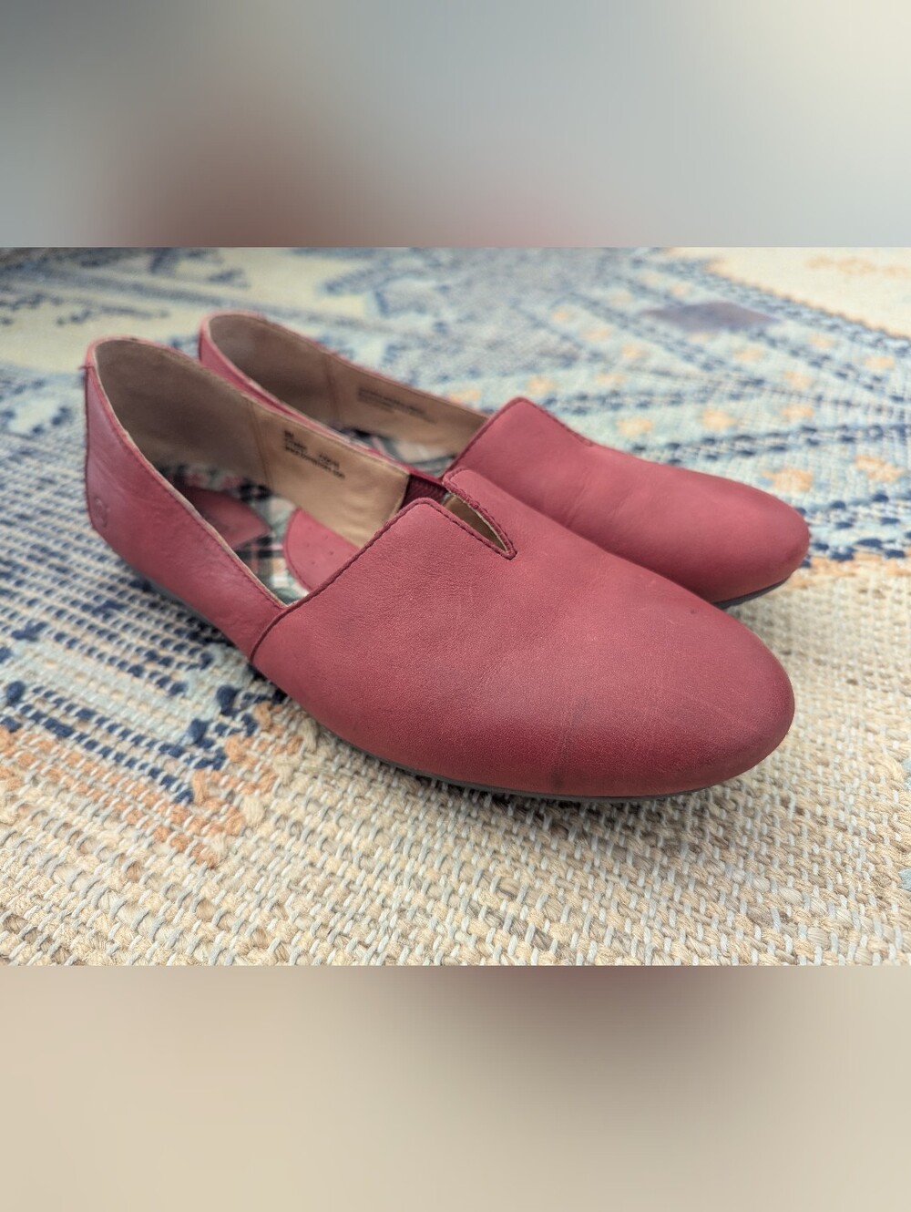 Born Women's Red Slip-On Comfort Flats